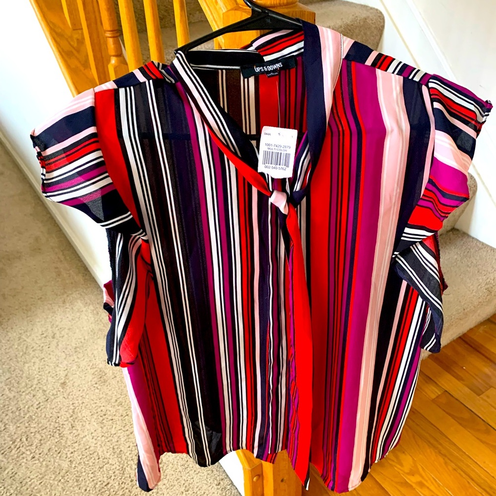 Brand new with tag blouse with great colors that would compliment any outfit!